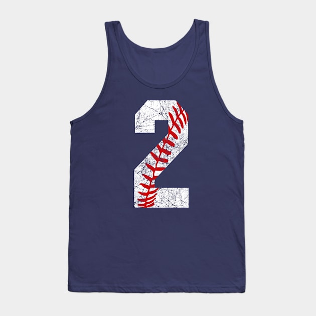 Vintage #2 Baseball Laces Baseball Mom Jersey Love Baseball 2nd Birthday T-shirt Tank Top by TeeCreations